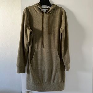 White Mark Hooded Sweatshirt Dress